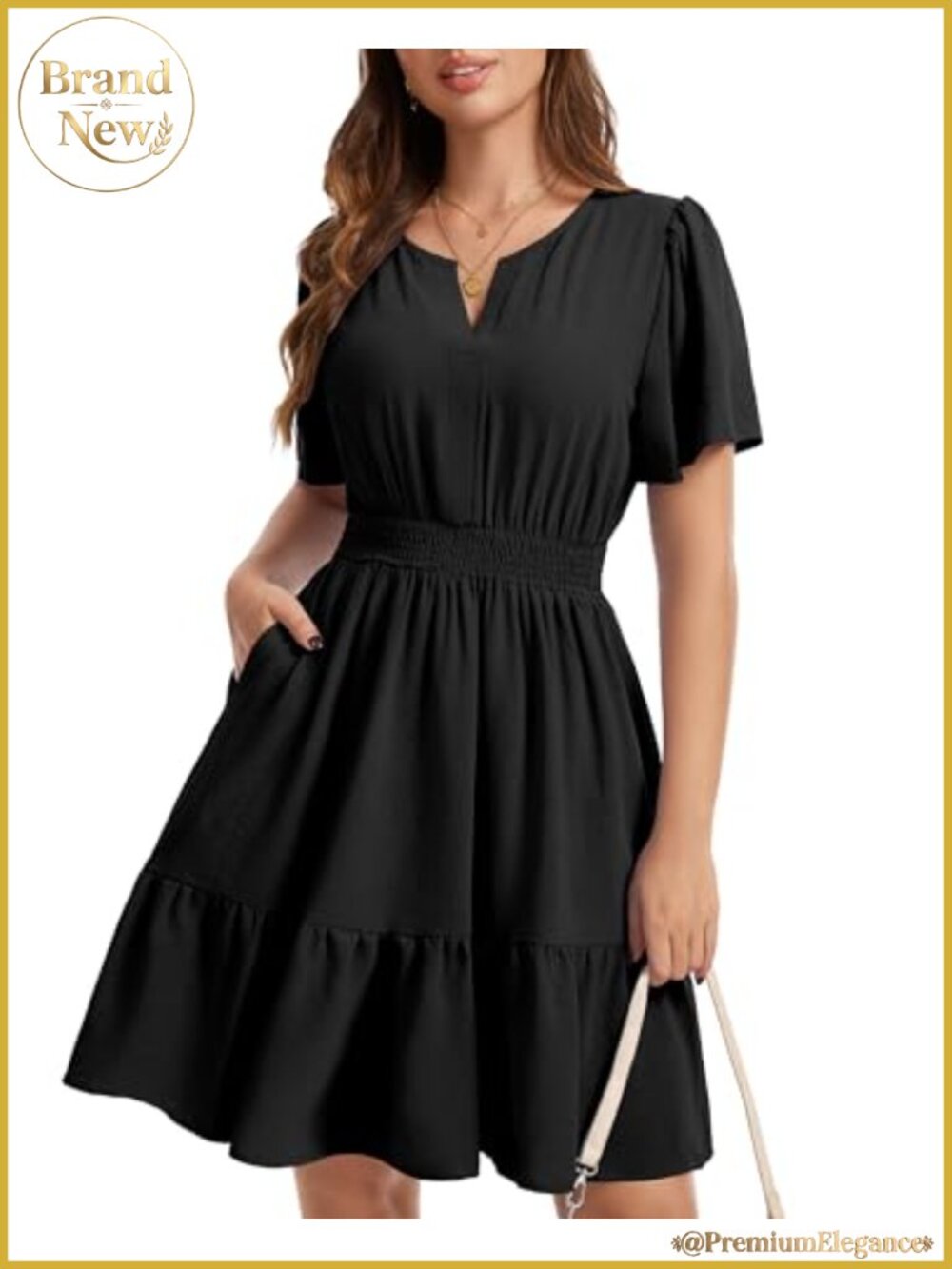 Flowy Midi Sundress with Pockets for Women Casual Boho